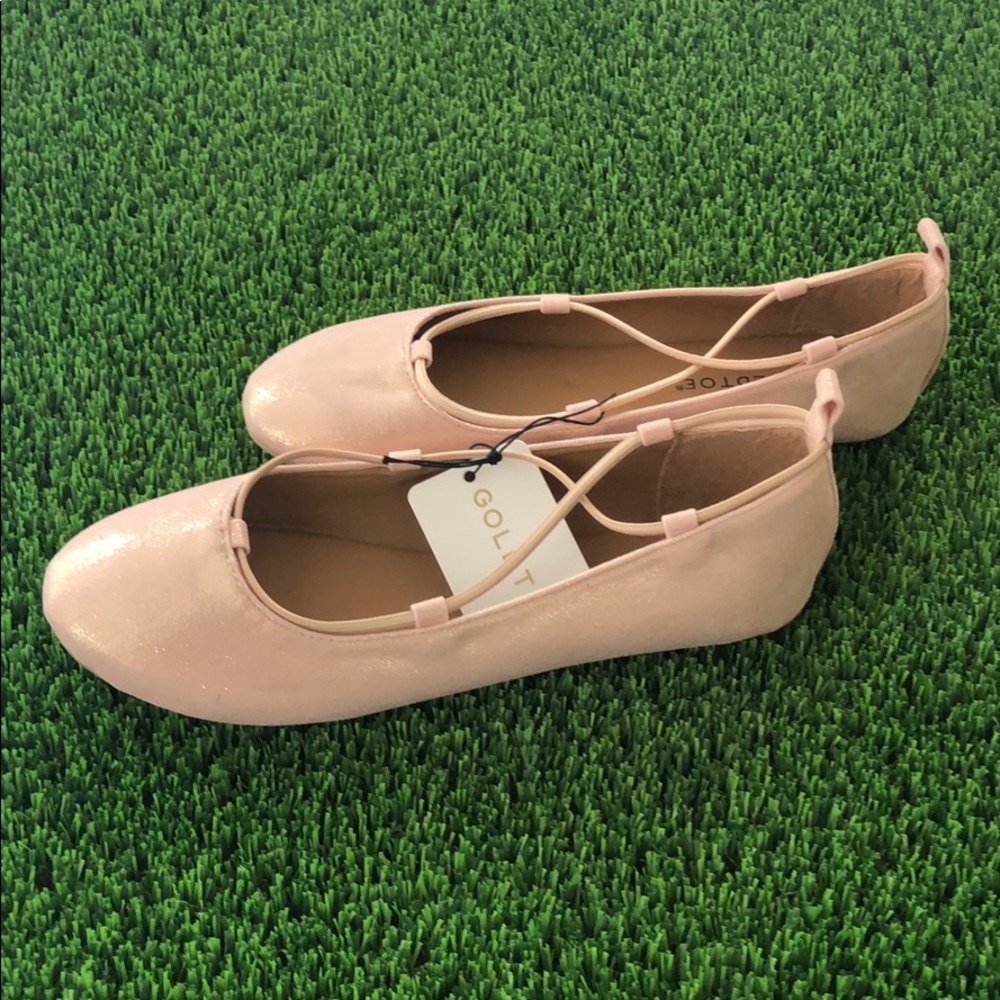 NWT Goldtoe pink and gold shimmer ballet flat